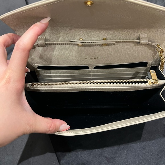 YSL cassandre flap large wallet on chain beige - Picture 11 of 16